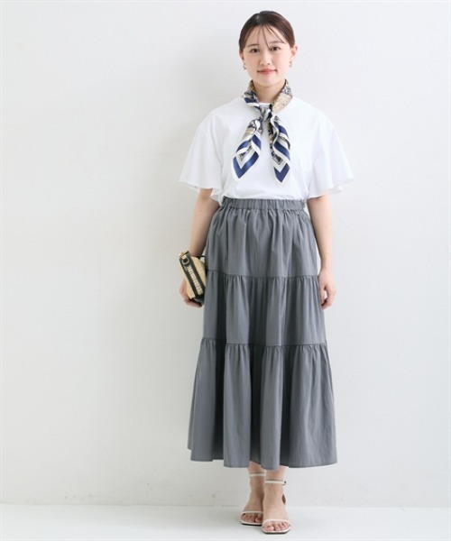 Petitjo(プッチージョ)の「小さいサイズ 3段ティアードスカート 低身長さん・小柄女性(スカート・レディース・チャコールグレー/モスグリーン・PSS/PL/PM/PS)」の9枚目の写真