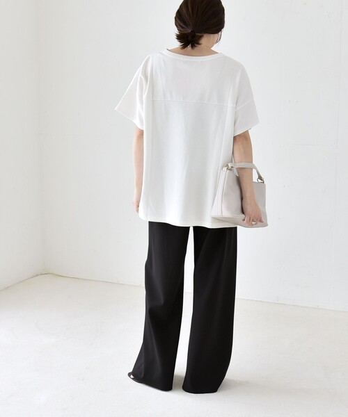 quaranciel(カランシエル)の「quaranciel:〈手洗い可能〉バイアス ストレッチ イージー ワイド パンツ(その他パンツ・レディース・ブラック/ブラウン/オフホワイト・ONE SIZE)」の16枚目の写真