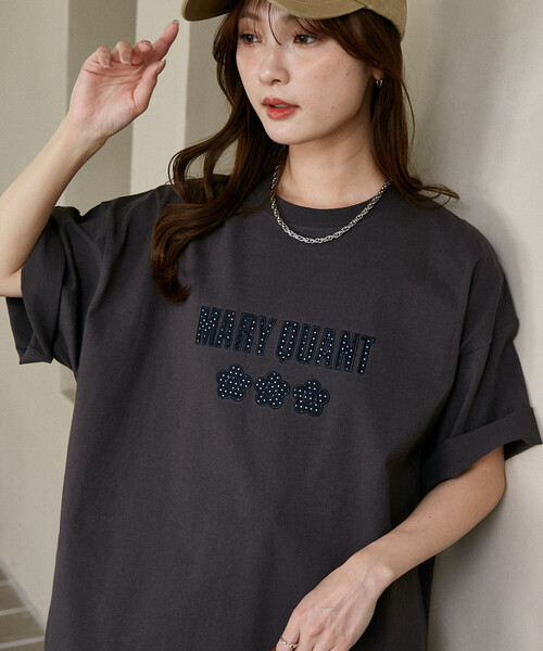 新品タグ付アンドマリーandmary Mary ブラックロゴTシャツ ANDMARY】Mary logo tops