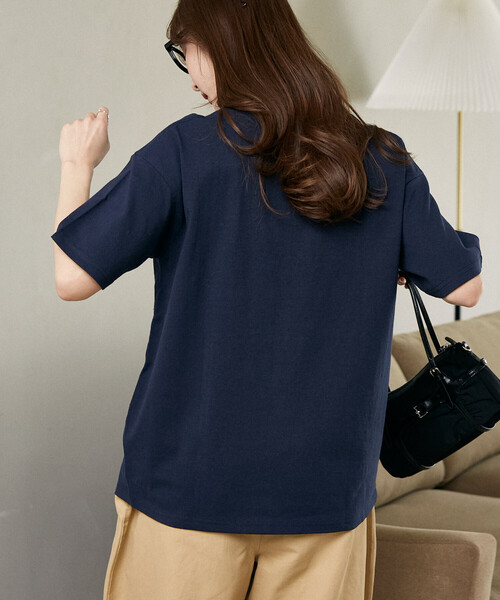 MARY QUANT(マリークワント)の「【待望の再入荷!】MARY QUANT × PUBLUX/マリークワント ドット柄 刺繍 ロゴ Tシャツ 限定展開(Tシャツ/カットソー・レディース・ネイビー/ブラック/チャコールグレー/ダークグレー・MEDIUM/SMALL)」の12枚目の写真