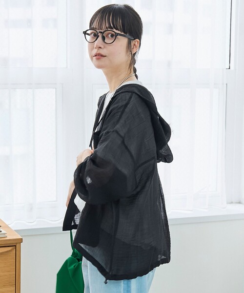 coen(コーエン)の「シアーフーディーシャツ(シャツ/ブラウス・レディース・オフホワイト/ベージュ/ブラック・M/L)」の17枚目の写真