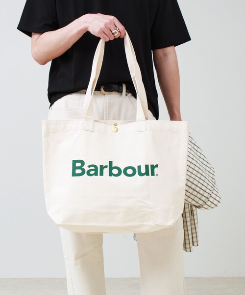 Barbour(バブアー)の「【BARBOUR/バブアー】LOGO TOTE BAG ロゴトートバッグ(トートバッグ・メンズ・アイボリー・FREE)」の3枚目の写真