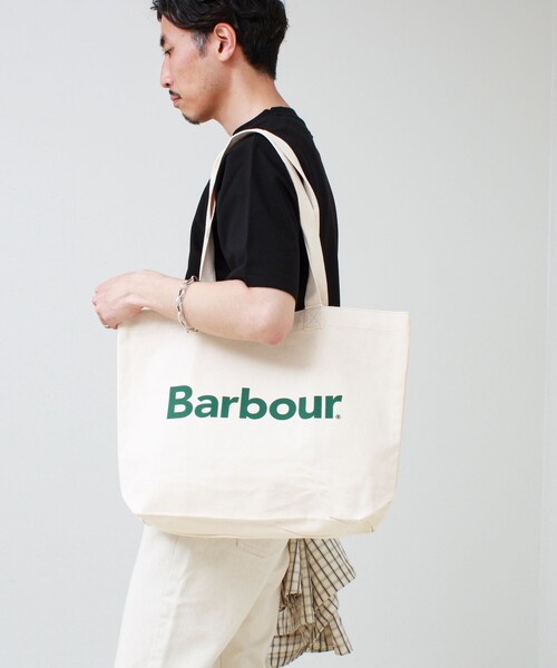 Barbour(バブアー)の「【BARBOUR/バブアー】LOGO TOTE BAG ロゴトートバッグ(トートバッグ・メンズ・アイボリー・FREE)」の4枚目の写真