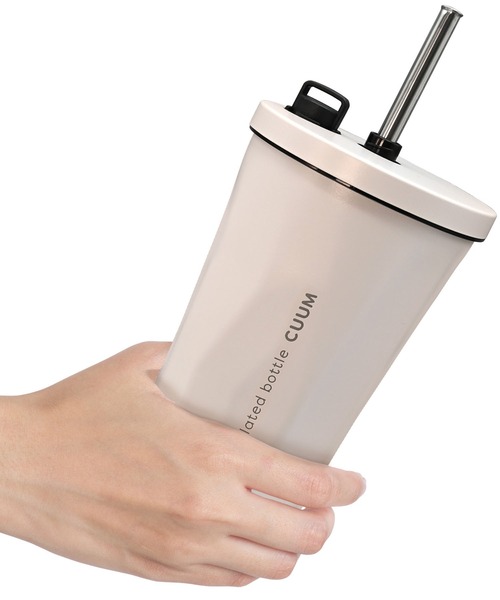 CALIFORNIA OUTFITTERS（カリフォルニア アウトフィッターズ）の「G4A1 ストロー付き 真空断熱 タンブラー 550ml 蓋付き 保温 保冷 水筒（グラス/マグカップ/タンブラー・レディース・グレー/アイボリー/ブルー・ONESIZE）」の2枚目の写真