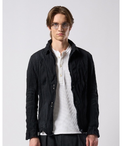 wjk(ダヴルジェイケイ)の「2-hook denim shirt(シャツ/ブラウス・メンズ・ブラック/インディゴブルー・SMALL/MEDIUM/LARGE/X-LARGE)」の9枚目の写真