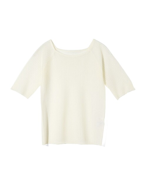 MIDIUMISOLID(ミディウミソリッド)の「MIDIUMISOLID for Ladies リブスクエアラウンドネックプルオーバー(ニット/セーター・レディース・ブラック/アイボリー/ライトグレー・FREE)」の1枚目の写真