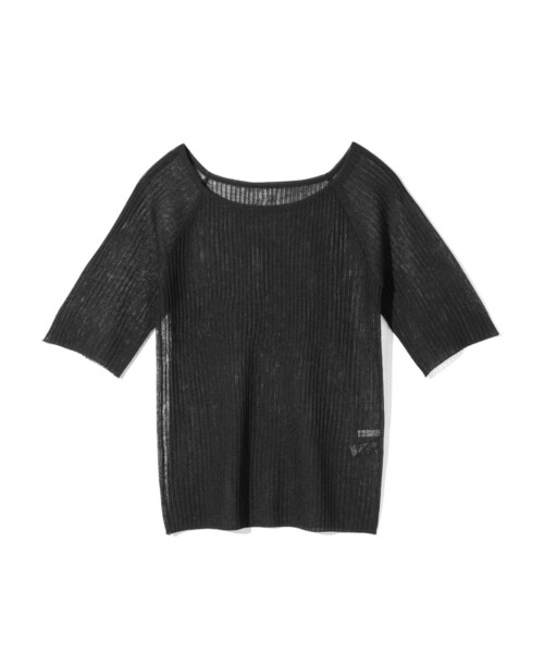 MIDIUMISOLID(ミディウミソリッド)の「MIDIUMISOLID for Ladies リブスクエアラウンドネックプルオーバー(ニット/セーター・レディース・ブラック/アイボリー/ライトグレー・FREE)」の2枚目の写真