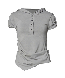 FLAREUP（フレアアップ）の「Asymmetrical Draped Hoodie (FL-127_Gray)（パーカー）」