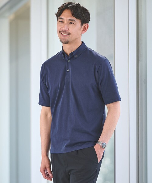 Auraleeオーラリーコットンポロシャツ navy size3タグ付き AURALEE】23SS SUPER HIGH GAUGE COTTON KNIT POLO SIZE 3 | PAY ID