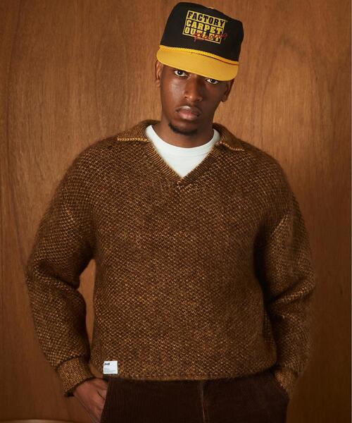 Schott（ショット）の「Schott/ショット/MOHAIR KNIT SKIPPER/モヘア ニット スキッパー（ニット/セーター・メンズ・ブラック/ブラウン・L/M/XL）」の2枚目の写真