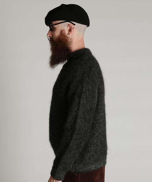 Schott（ショット）の「Schott/ショット/MOHAIR KNIT SKIPPER/モヘア ニット スキッパー（ニット/セーター・メンズ・ブラック/ブラウン・L/M/XL）」の3枚目の写真
