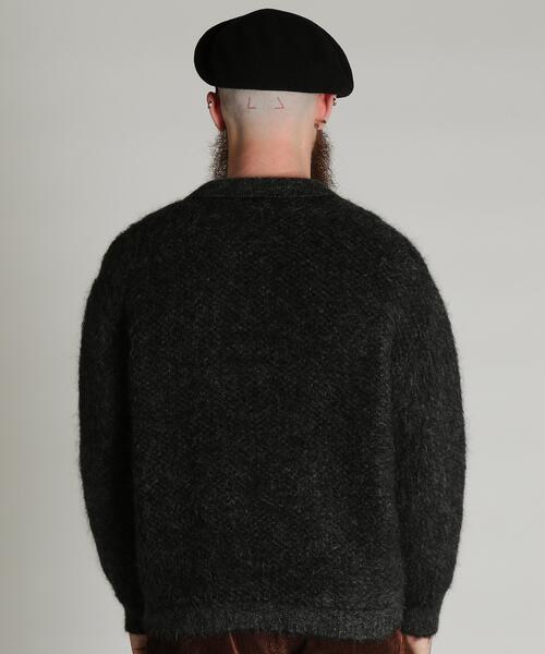 Schott（ショット）の「Schott/ショット/MOHAIR KNIT SKIPPER/モヘア ニット スキッパー（ニット/セーター・メンズ・ブラック/ブラウン・L/M/XL）」の4枚目の写真