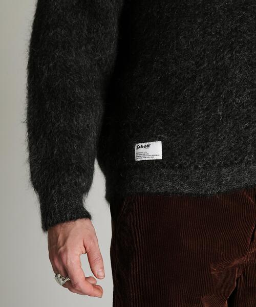 Schott（ショット）の「Schott/ショット/MOHAIR KNIT SKIPPER/モヘア ニット スキッパー（ニット/セーター・メンズ・ブラック/ブラウン・L/M/XL）」の7枚目の写真