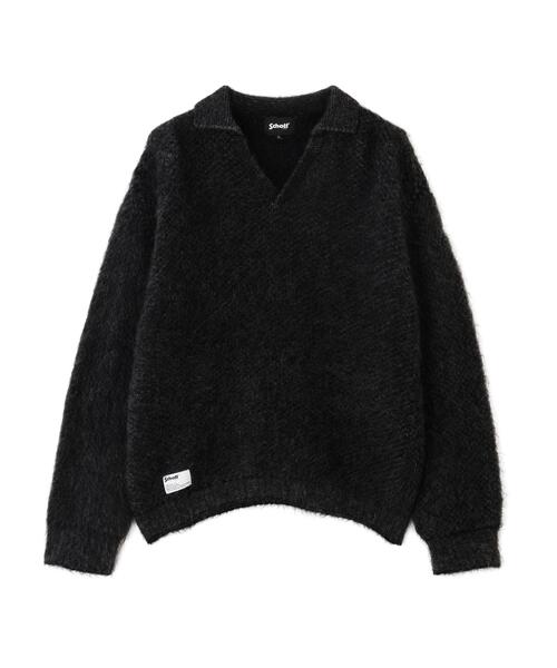 Schott（ショット）の「Schott/ショット/MOHAIR KNIT SKIPPER/モヘア ニット スキッパー（ニット/セーター・メンズ・ブラック/ブラウン・L/M/XL）」の9枚目の写真