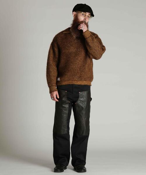 Schott（ショット）の「Schott/ショット/MOHAIR KNIT SKIPPER/モヘア ニット スキッパー（ニット/セーター・メンズ・ブラック/ブラウン・L/M/XL）」の14枚目の写真