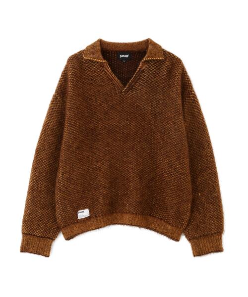 Schott（ショット）の「Schott/ショット/MOHAIR KNIT SKIPPER/モヘア ニット スキッパー（ニット/セーター・メンズ・ブラック/ブラウン・L/M/XL）」の15枚目の写真