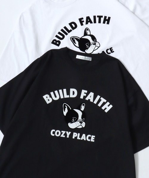 Lazar(ラザル)の「Lazar 別注 Animal Flocky Tee/オーバーサイズ アニマル柄 ネコ トラ イヌ カレッジ フロッキープリント 半袖Tシャツ/レディース メンズ(Tシャツ/カットソー・レディース・ネイビー/ホワイト系その他2/ブラック系その他2/ブラック/ブラック系その他/ブルー系その他2/ホワイト系その他/ホワイト/ブルー系その他・M/LL/L)」の6枚目の写真