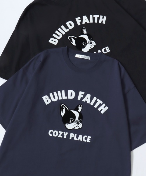 Lazar(ラザル)の「Lazar 別注 Animal Flocky Tee/オーバーサイズ アニマル柄 ネコ トラ イヌ カレッジ フロッキープリント 半袖Tシャツ/レディース メンズ(Tシャツ/カットソー・レディース・ネイビー/ホワイト系その他2/ブラック系その他2/ブラック/ブラック系その他/ブルー系その他2/ホワイト系その他/ホワイト/ブルー系その他・M/LL/L)」の9枚目の写真