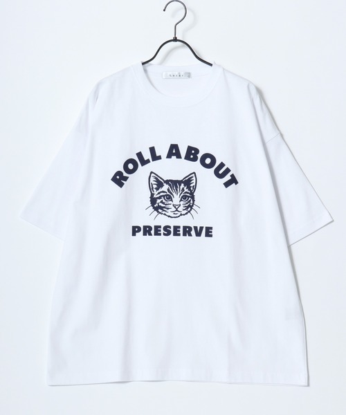 Lazar(ラザル)の「Lazar 別注 Animal Flocky Tee/オーバーサイズ アニマル柄 ネコ トラ イヌ カレッジ フロッキープリント 半袖Tシャツ/レディース メンズ(Tシャツ/カットソー・レディース・ネイビー/ホワイト系その他2/ブラック系その他2/ブラック/ブラック系その他/ブルー系その他2/ホワイト系その他/ホワイト/ブルー系その他・M/LL/L)」の19枚目の写真