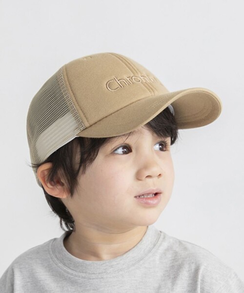 BRANSHES(ブランシェス)の「ロゴ刺しゅうメッシュキャップ(キャップ・キッズ・ブラック/ベージュ・M/L)」の8枚目の写真
