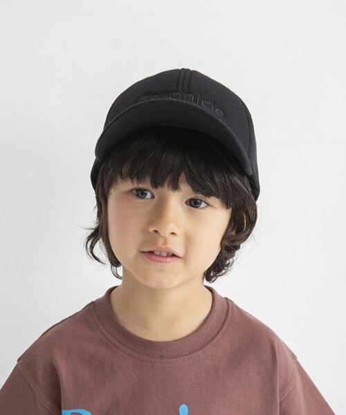 BRANSHES(ブランシェス)の「ロゴ刺しゅうメッシュキャップ(キャップ・キッズ・ブラック/ベージュ・M/L)」の3枚目の写真