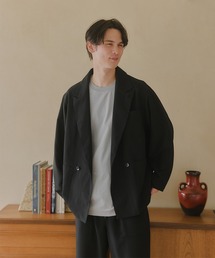 MILITARY | 【MAISON CLUB】DRY TOUCH Easy Double Jacket / リネンライクドライタッチイージーダブルジャケット(テーラードジャケット)