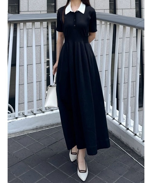 【7月17日までの出品】FRAY I.D　ポロ襟カットソーワンピース セール】ポロ襟カットソーワンピース（ワンピース）｜FRAY I.D（フレイ