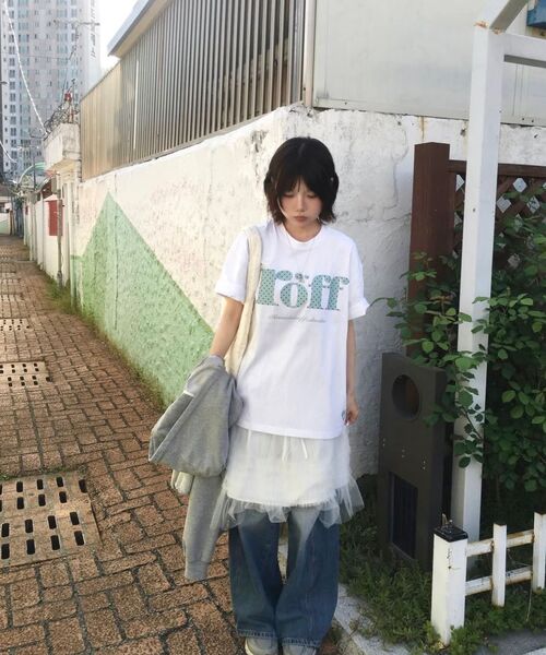 RANDOMOFF（ランダムオフ）の「ROEFF TYPE PLAY DOT OVER FIT T-SHIRT [MINT] (3color)（Tシャツ/カットソー・レディース・ホワイト/ブラック/ネイビー・X-LARGE/SMALL/MEDIUM/LARGE）」の7枚目の写真