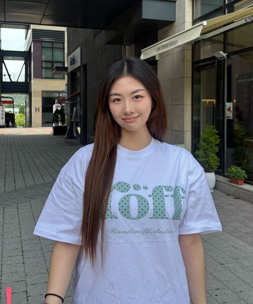 RANDOMOFF（ランダムオフ）の「ROEFF TYPE PLAY DOT OVER FIT T-SHIRT [MINT] (3color)（Tシャツ/カットソー・レディース・ホワイト/ブラック/ネイビー・X-LARGE/SMALL/MEDIUM/LARGE）」の6枚目の写真