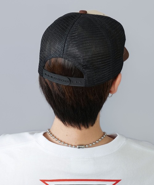 SPINNS(スピンズ)の「ヴィンテージライクメッシュキャップ/イーグル/刺繍ロゴ/アメカジ(キャップ・メンズ・ベージュ系その他・ONESIZE)」の8枚目の写真