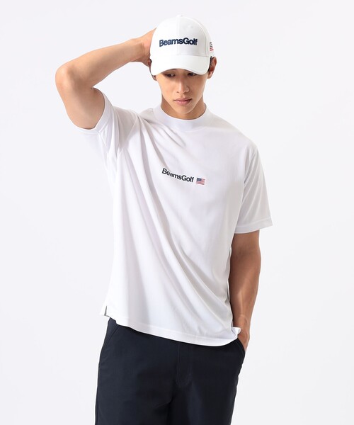 BEAMS GOLF(ビームスゴルフ)の「ORANGE LABEL / フロントロゴ モックネックシャツ(吸水速乾・UVカット)(Tシャツ/カットソー・メンズ・オリーブ/ホワイト/ネイビー・SMALL/X-LARGE/MEDIUM/LARGE)」の5枚目の写真