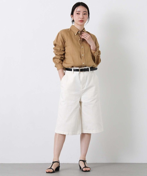 Le Minor(ルミノア)の「ルミノアデニムハーフパンツ(デニムパンツ・レディース・ブラック/ホワイト・25)」の3枚目の写真