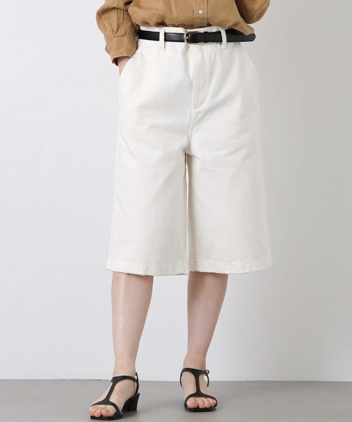 Le Minor(ルミノア)の「ルミノアデニムハーフパンツ(デニムパンツ・レディース・ブラック/ホワイト・25)」の4枚目の写真