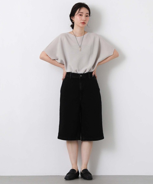 Le Minor(ルミノア)の「ルミノアデニムハーフパンツ(デニムパンツ・レディース・ブラック/ホワイト・25)」の9枚目の写真