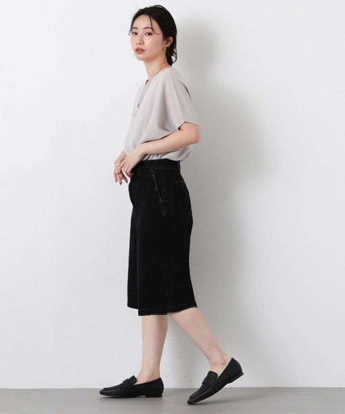 Le Minor(ルミノア)の「ルミノアデニムハーフパンツ(デニムパンツ・レディース・ブラック/ホワイト・25)」の10枚目の写真