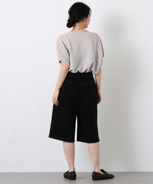 Le Minor(ルミノア)の「ルミノアデニムハーフパンツ(デニムパンツ・レディース・ブラック/ホワイト・25)」の11枚目の写真