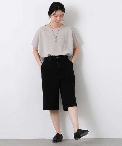 Le Minor(ルミノア)の「ルミノアデニムハーフパンツ(デニムパンツ・レディース・ブラック/ホワイト・25)」の12枚目の写真