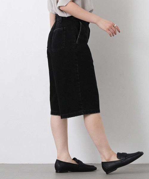 Le Minor(ルミノア)の「ルミノアデニムハーフパンツ(デニムパンツ・レディース・ブラック/ホワイト・25)」の14枚目の写真