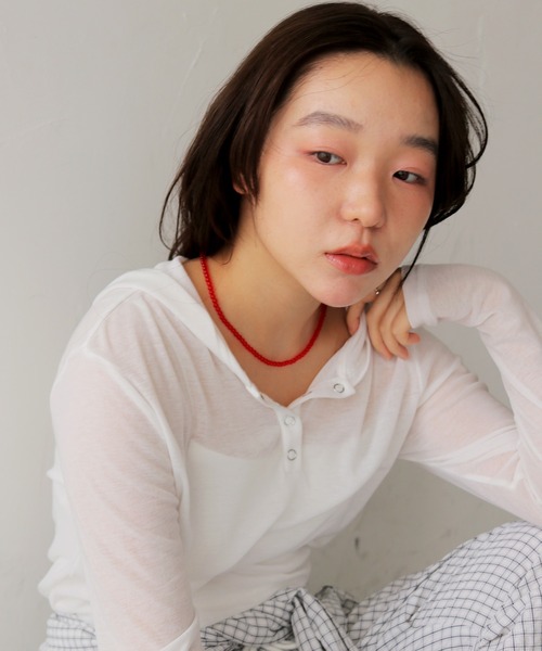 cheriella(シェリエラ)の「【cheriella】クリアビーズネックレス CLEAR BEADS NECKLACE(ネックレス・レディース・ブラック/オレンジ/レッド・FREE)」の16枚目の写真