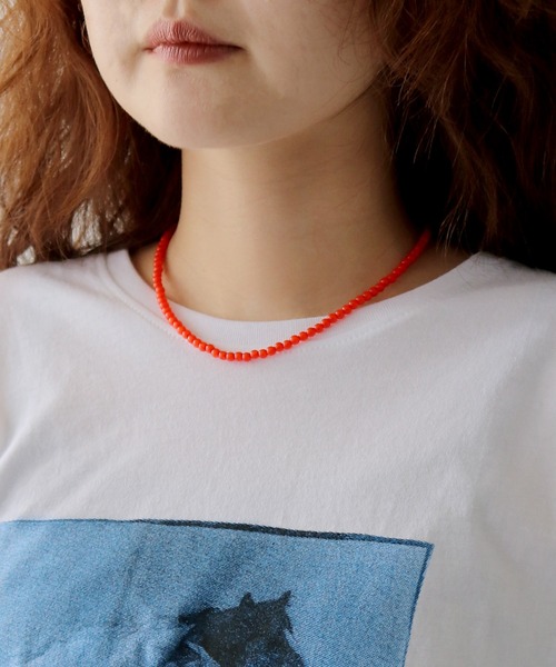 cheriella(シェリエラ)の「【cheriella】クリアビーズネックレス CLEAR BEADS NECKLACE(ネックレス・レディース・ブラック/オレンジ/レッド・FREE)」の4枚目の写真