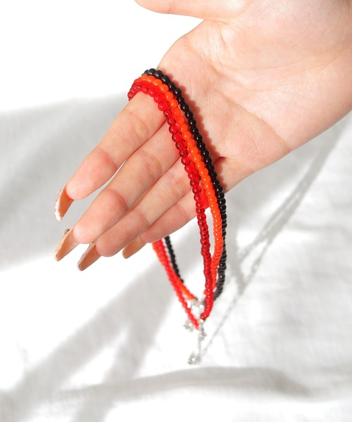 cheriella(シェリエラ)の「【cheriella】クリアビーズネックレス CLEAR BEADS NECKLACE(ネックレス・レディース・ブラック/オレンジ/レッド・FREE)」の8枚目の写真