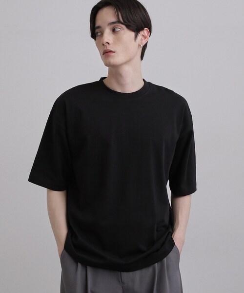 tk.TAKEO KIKUCHI(ティーケータケオキクチ)の「USAコットンバレルTシャツ(Tシャツ/カットソー・メンズ・ネイビー/ホワイト/ブラック・01/02/03/04)」の1枚目の写真
