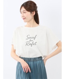 【接触冷感 UV 吸水速乾 ゆったり】m.f.エディトリアル レディース ロゴ プリント クルーネック 半袖 Tシャツ