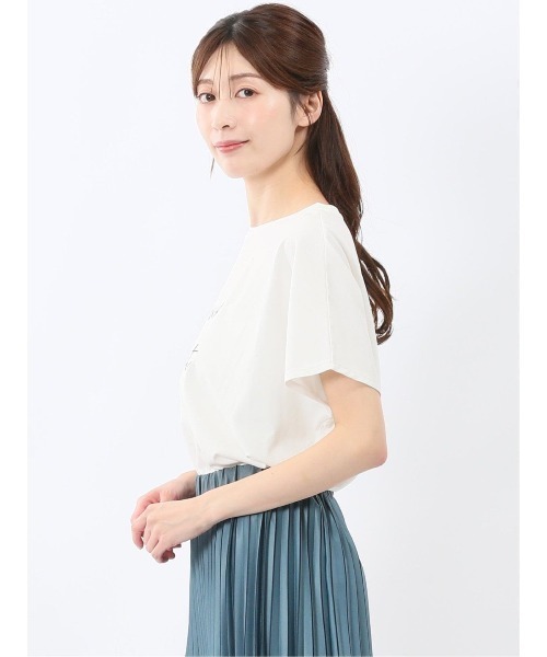m.f.editorial(エムエフエディトリアル)の「【接触冷感 UV 吸水速乾 ゆったり】m.f.エディトリアル レディース ロゴ プリント クルーネック 半袖 Tシャツ(Tシャツ/カットソー・レディース・ホワイト/グレー系その他2・MEDIUM/LARGE)」の4枚目の写真