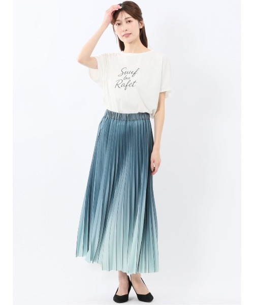 m.f.editorial(エムエフエディトリアル)の「【接触冷感 UV 吸水速乾 ゆったり】m.f.エディトリアル レディース ロゴ プリント クルーネック 半袖 Tシャツ(Tシャツ/カットソー・レディース・ホワイト/グレー系その他2・MEDIUM/LARGE)」の7枚目の写真