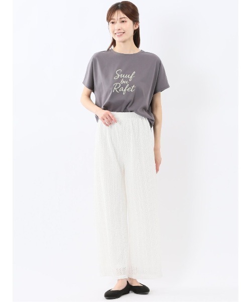 m.f.editorial(エムエフエディトリアル)の「【接触冷感 UV 吸水速乾 ゆったり】m.f.エディトリアル レディース ロゴ プリント クルーネック 半袖 Tシャツ(Tシャツ/カットソー・レディース・ホワイト/グレー系その他2・MEDIUM/LARGE)」の17枚目の写真