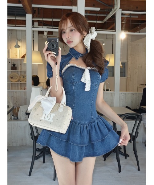 Darich（ダーリッチ）の「コルセットデニムレースミニワンピース
