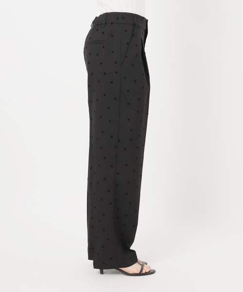 B.C STOCK(ベーセーストック)の「接触冷感 / 手洗い可 / フロッキードットスティックパンツ(スラックス・レディース・ブラック/チャコールグレー・FREE)」の18枚目の写真