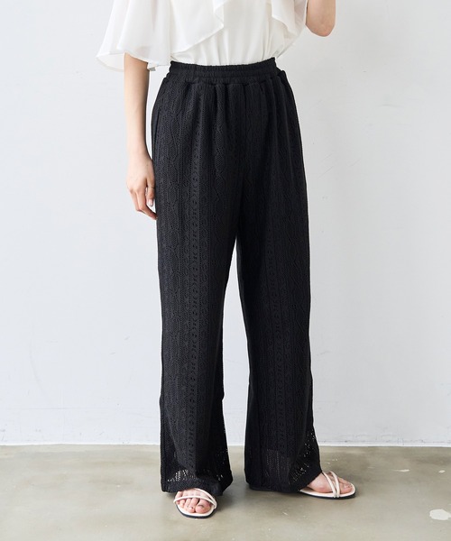 モチーフ編み ラッセルレースパンツ【587208】（その他パンツ）｜mil