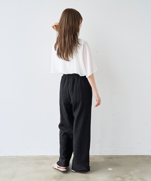 mil(ミル)の「モチーフ編み ラッセルレースパンツ【587208】(その他パンツ・レディース・ブラック/オフホワイト/ライトブラウン・S-Short/S-Regular/M-Short)」の11枚目の写真